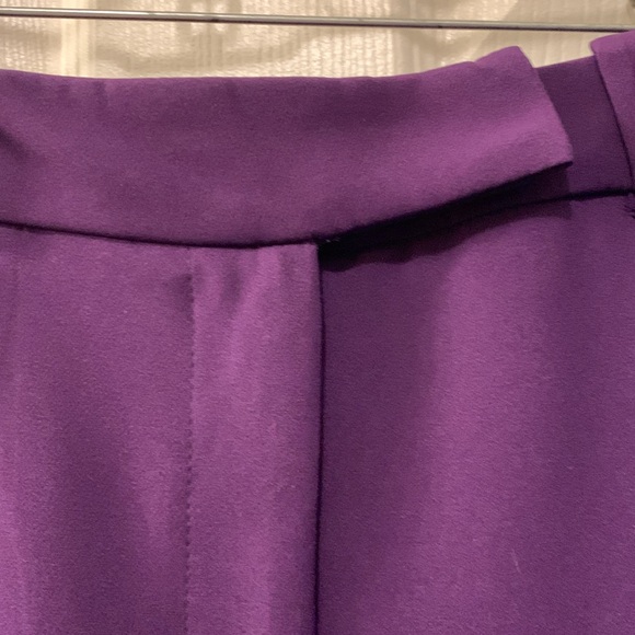NEW YORK &CO PURPLE PANTS SZ 10 NWTG BELT LOOPS PLEATED FRONT ZIP/POCKETS - Picture 4 of 7